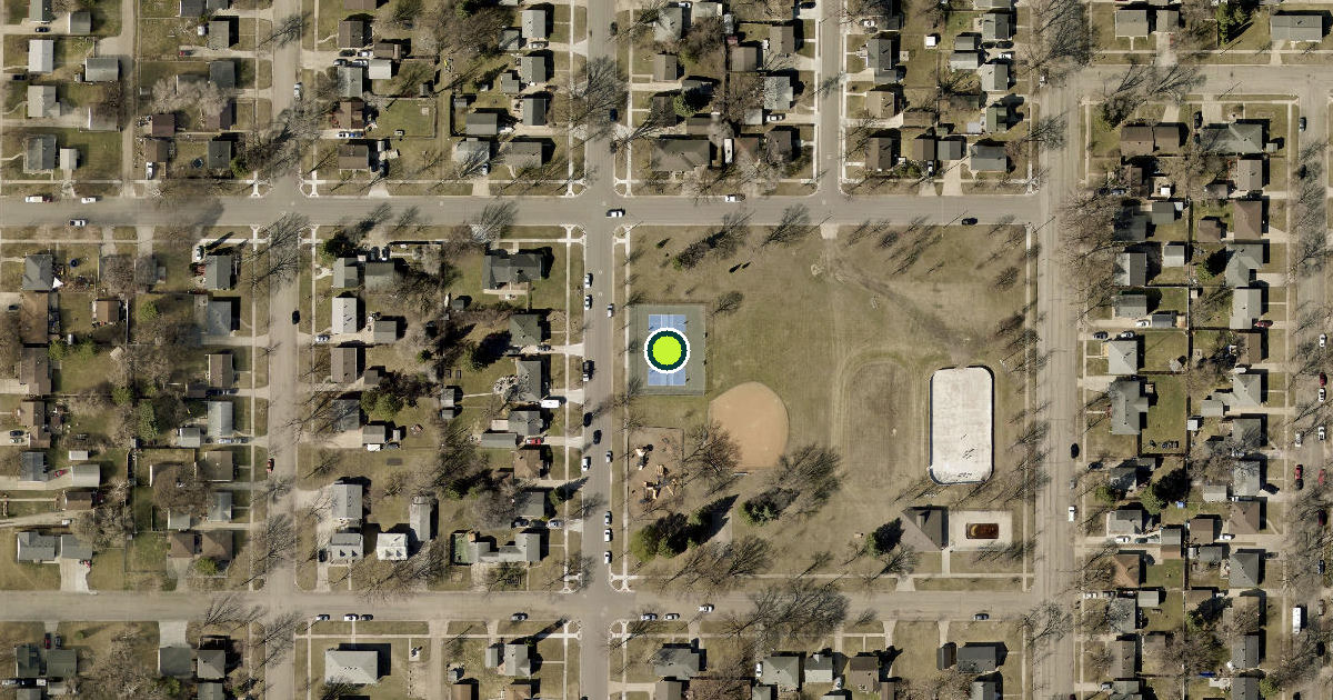 Satellite view of Moorhead Pickleball Courts