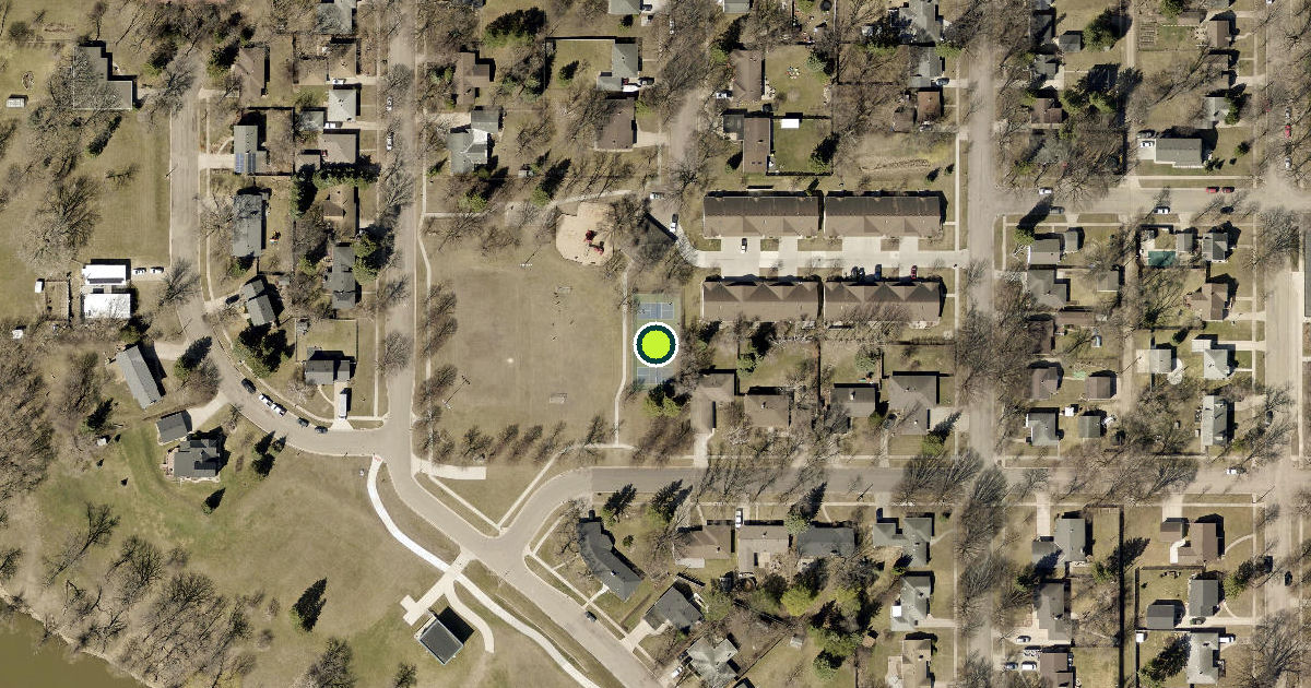 Satellite view of Moorhead Pickleball Courts