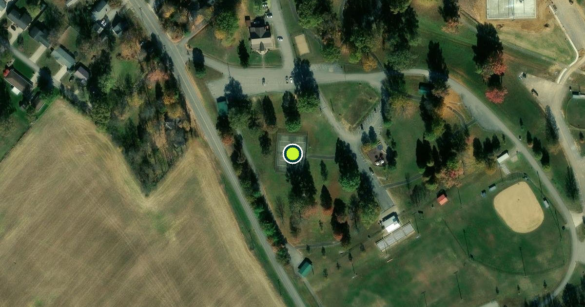 Satellite view of Morganfield Pickleball Courts