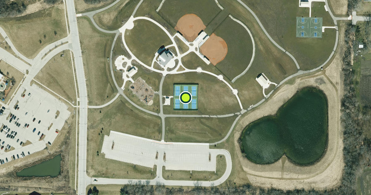 Satellite view of Mount Pleasant Pickleball Courts