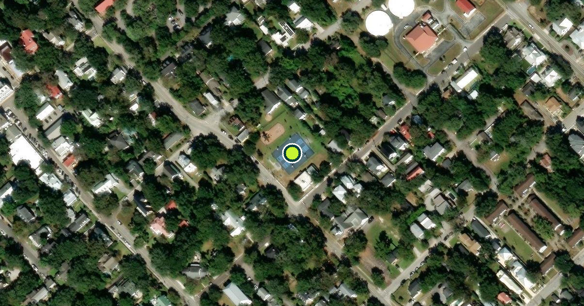 Satellite view of Mount Pleasant Pickleball Courts
