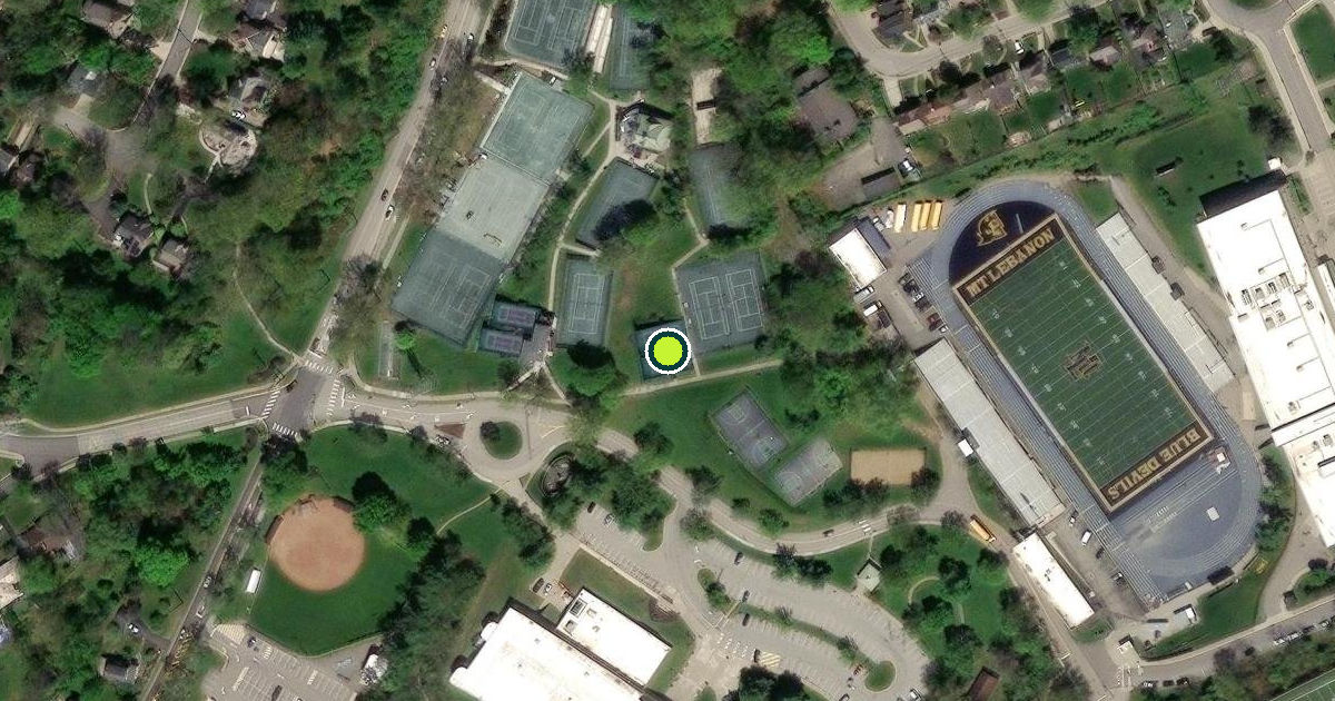 Satellite view of Mt. Lebanon Pickleball Courts