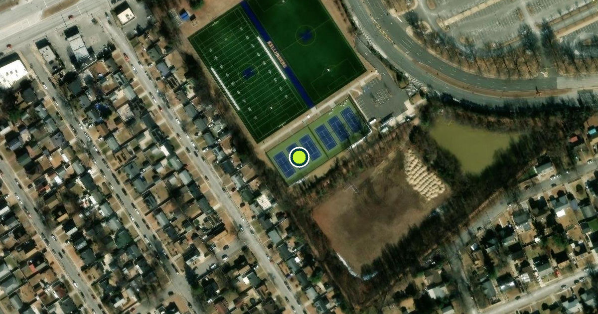 Satellite view of Nassau County Pickleball Courts