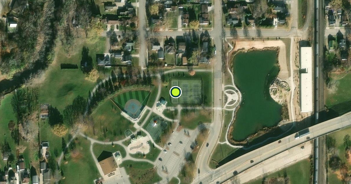 Satellite view of Neenah Pickleball Courts