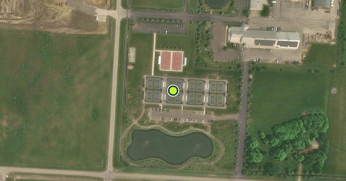 Satellite view of New Albany Pickleball Courts