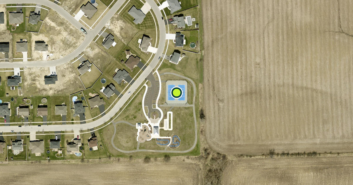 Satellite view of New Lenox Pickleball Courts