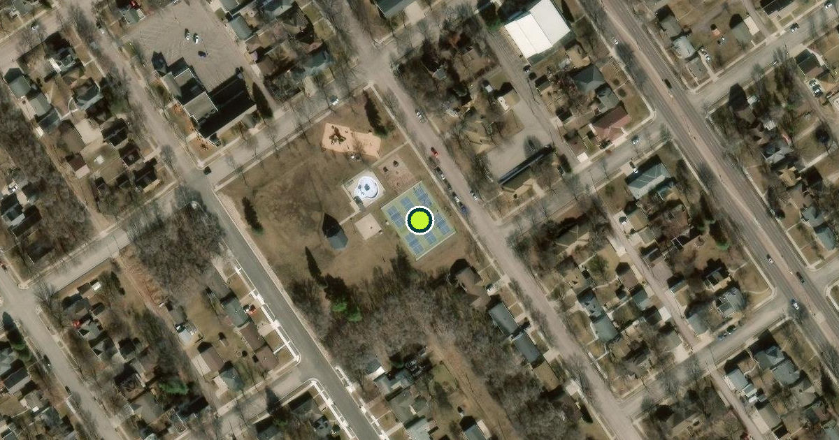 Satellite view of New Ulm Pickleball Courts