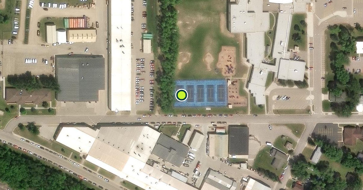 Satellite view of New York Mills Pickleball Courts