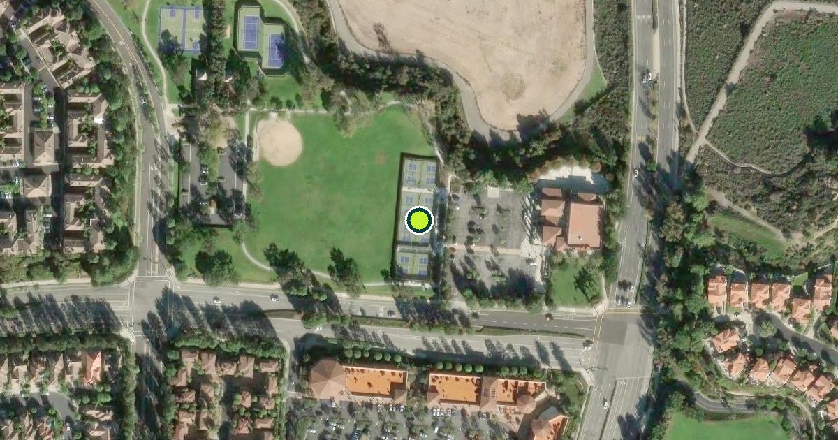 Satellite view of Newport Beach Pickleball Courts