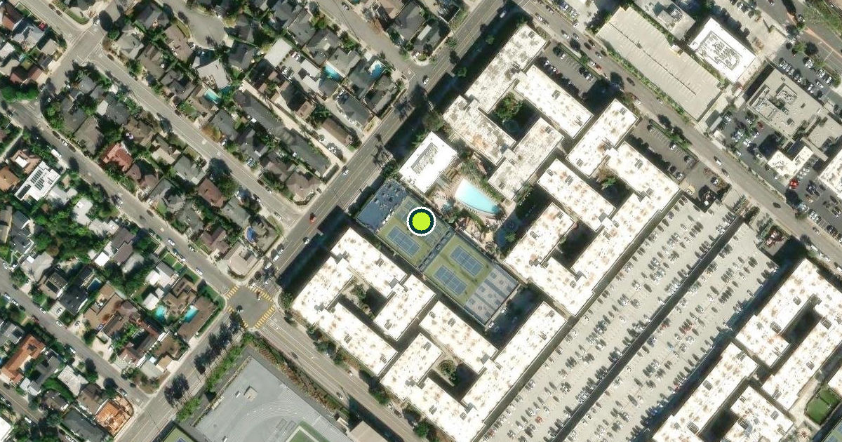 Satellite view of Newport Beach Pickleball Courts