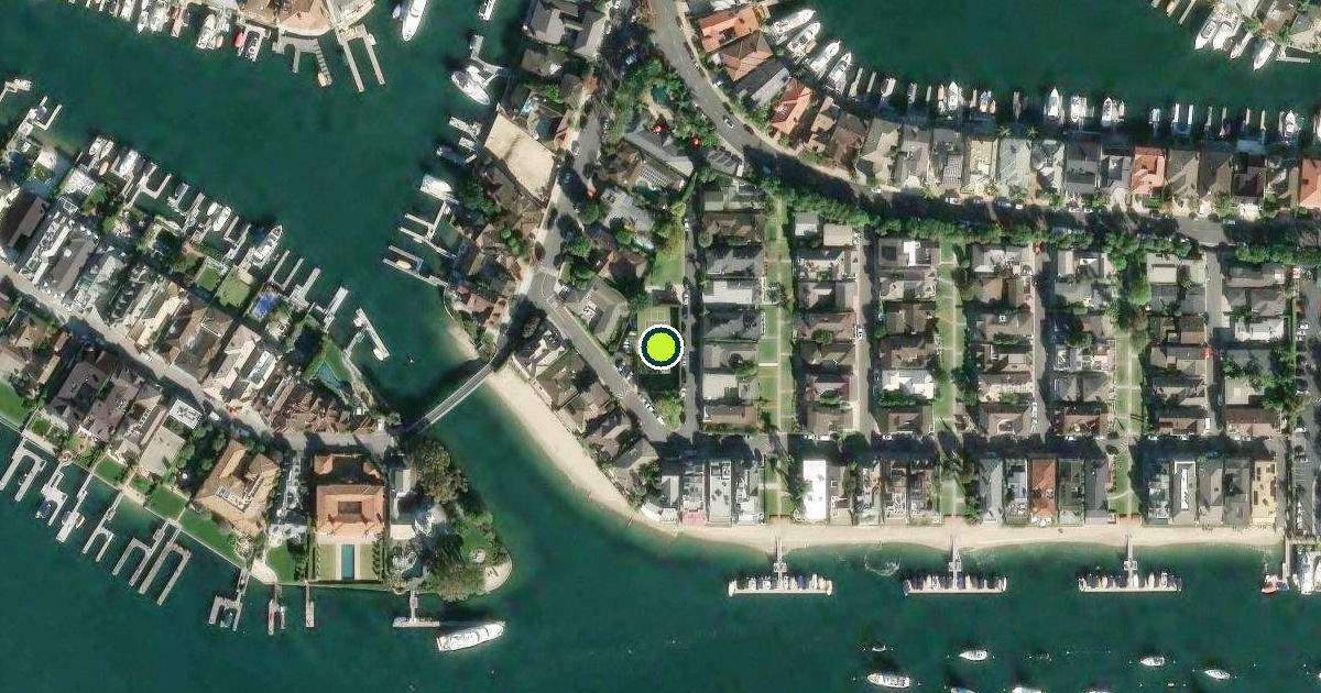 Satellite view of Newport Beach Pickleball Courts