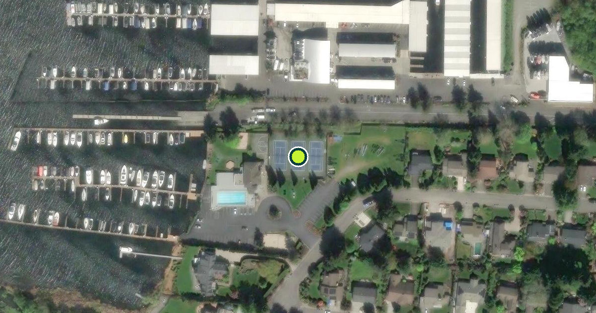 Satellite view of Newport Yacht Club Tennis Courts