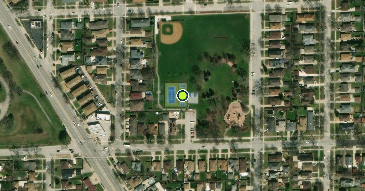Satellite view of Niles Pickleball Courts
