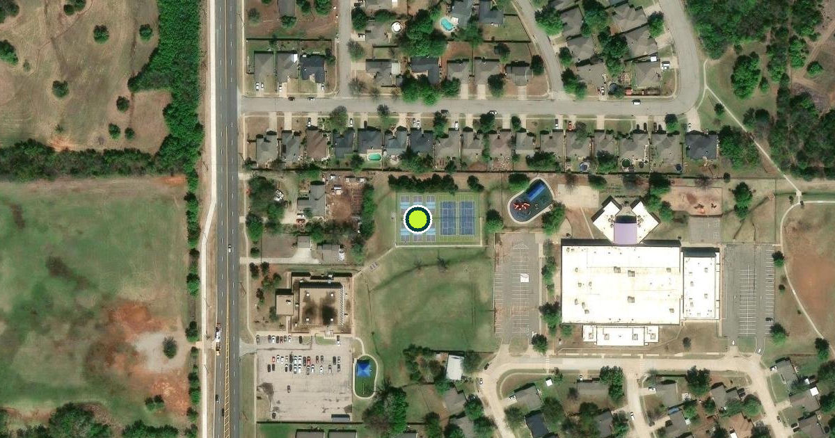 Satellite view of Norman Pickleball Courts