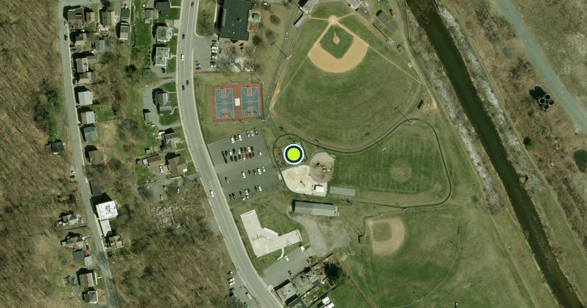 Satellite view of North Adams Pickleball Courts