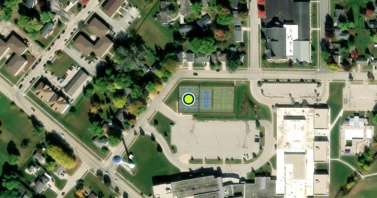 Satellite view of North Fond du Lac Pickleball Courts