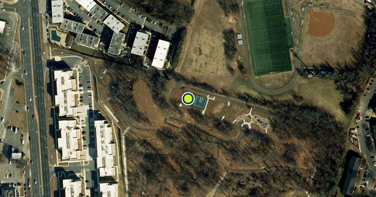 Satellite view of North Hill Park Pickle Ball Courts