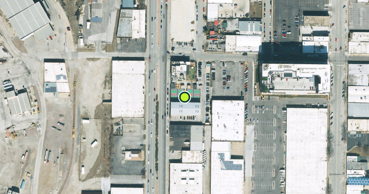 Satellite view of North Kansas City Pickleball Courts