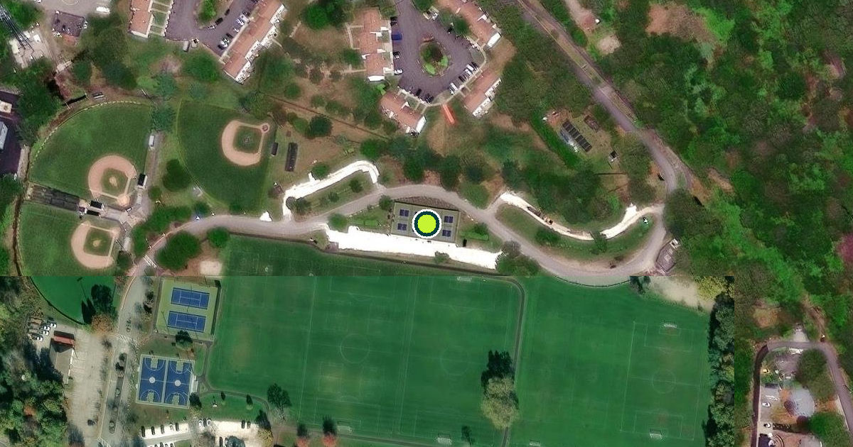 Satellite view of North Kingstown Pickleball Courts