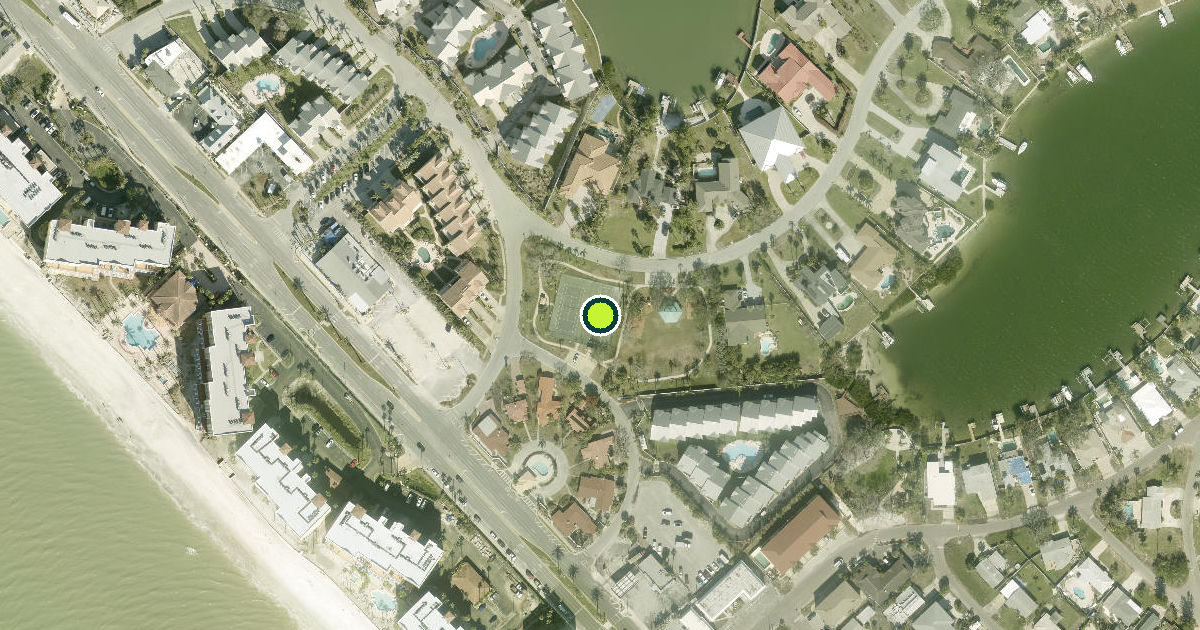 Satellite view of North Redington Beach Pickleball Courts