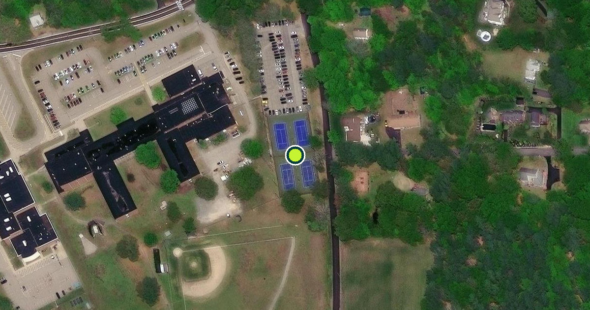 Satellite view of North Smithfield Pickleball Courts