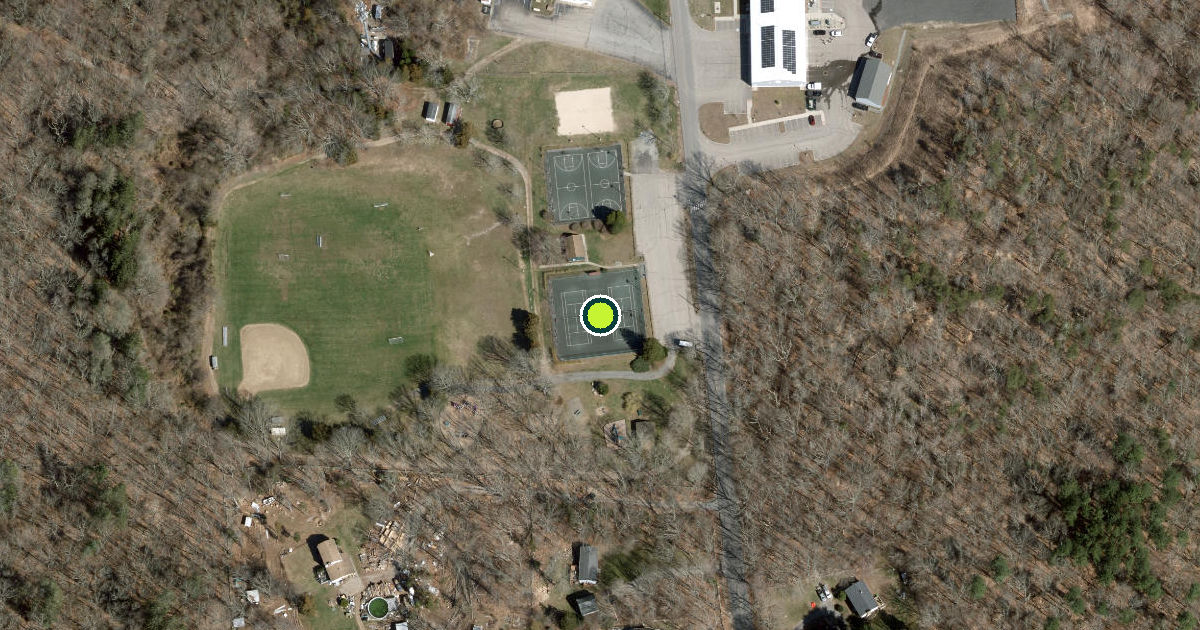 Satellite view of North Stonington Pickleball Courts