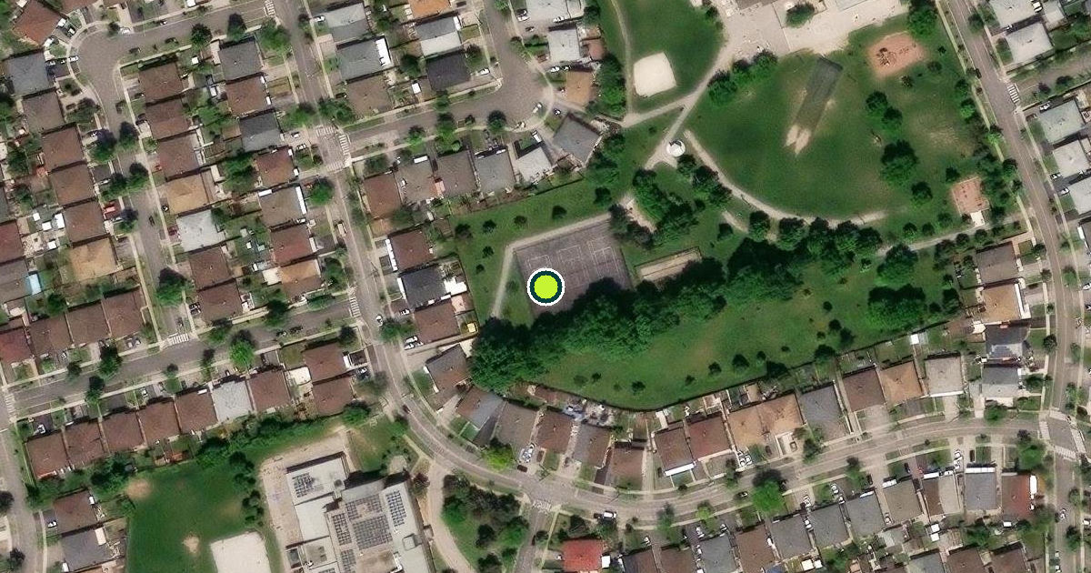 Satellite view of North York Pickleball Courts