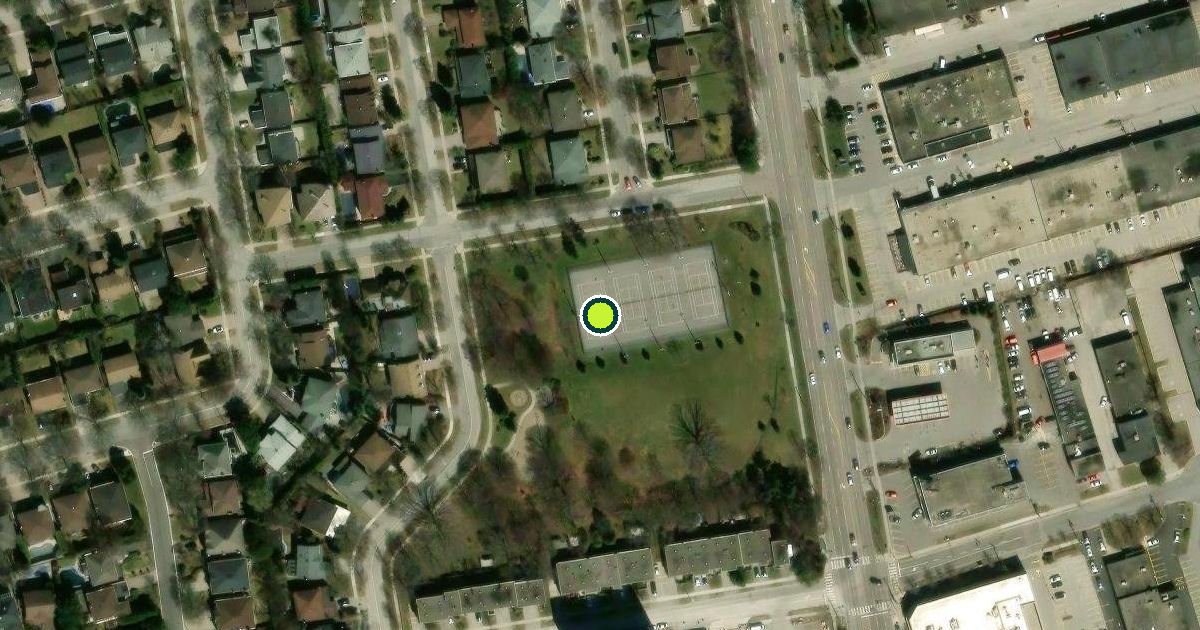 Satellite view of North York Pickleball Courts