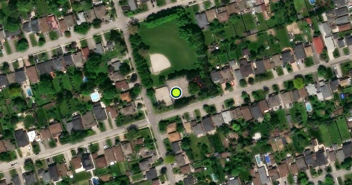 Satellite view of North York Pickleball Courts