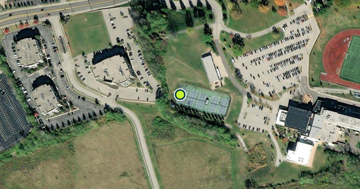 Satellite view of Notre Dame Academy Pickleball Courts