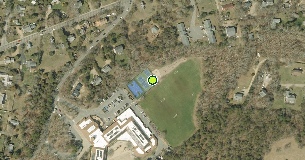 Satellite view of Oak Bluffs Pickleball Courts