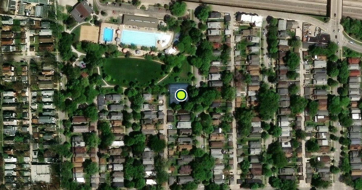 Satellite view of Oak Park Pickleball Courts