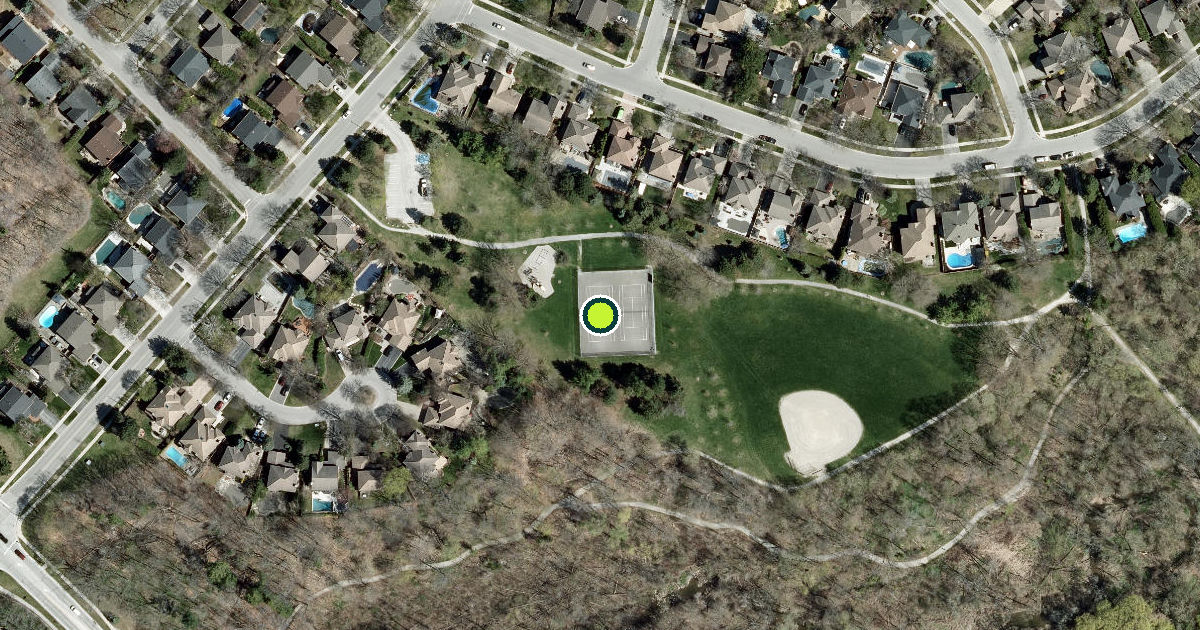 Satellite view of Oakville Pickleball Courts