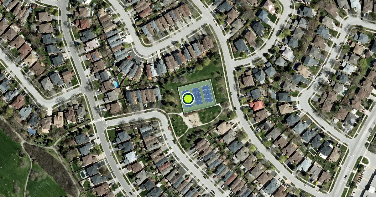 Satellite view of Oakville Pickleball Courts