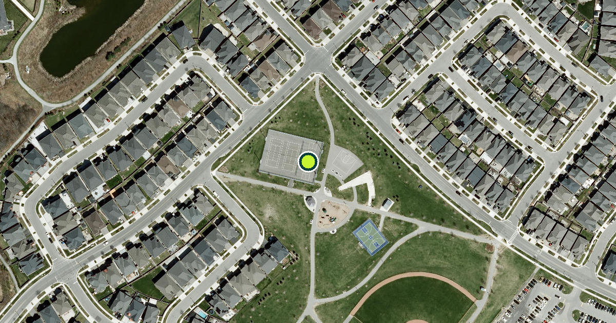 Satellite view of Oakville Pickleball Courts