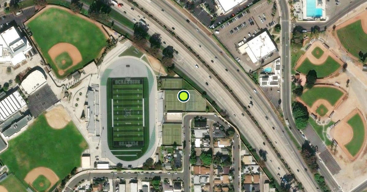 Satellite view of Oceanside High School Pickleball Courts