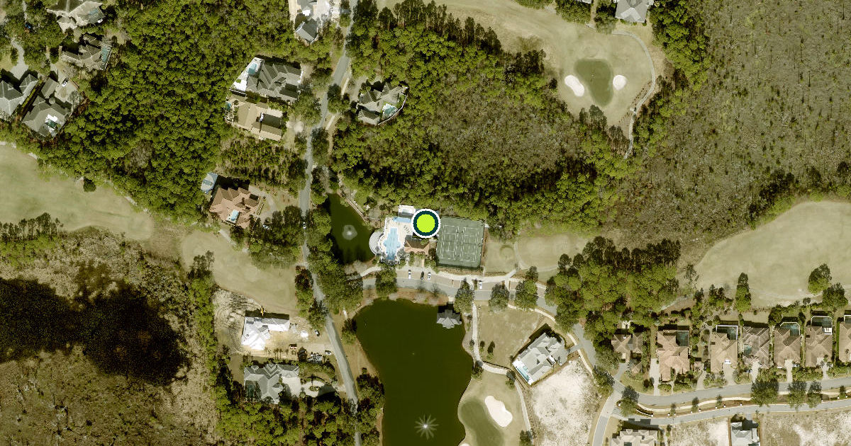 Satellite view of Okaloosa County Pickleball Courts
