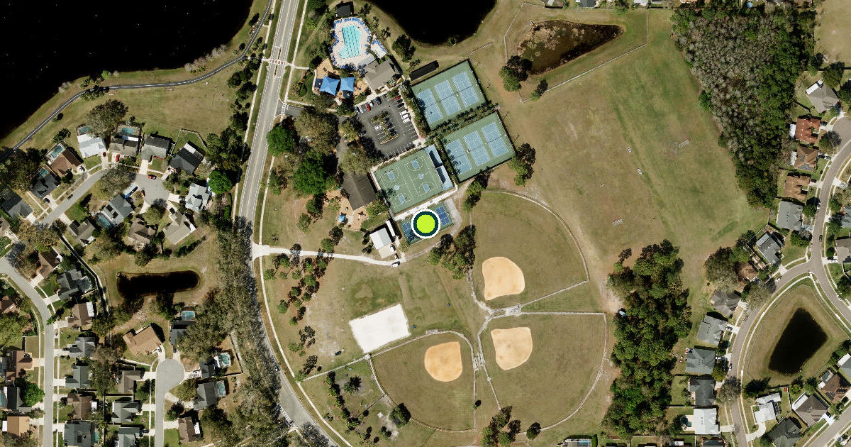 Satellite view of Orange County Pickleball Courts