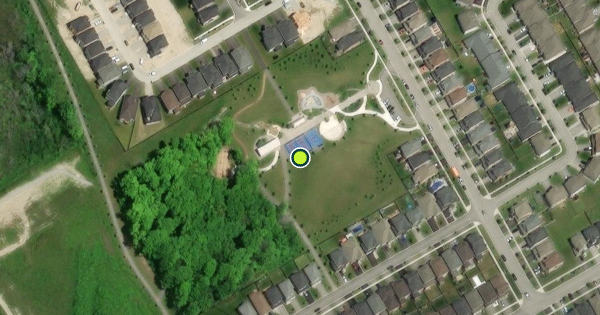 Satellite view of Orillia Pickleball Courts