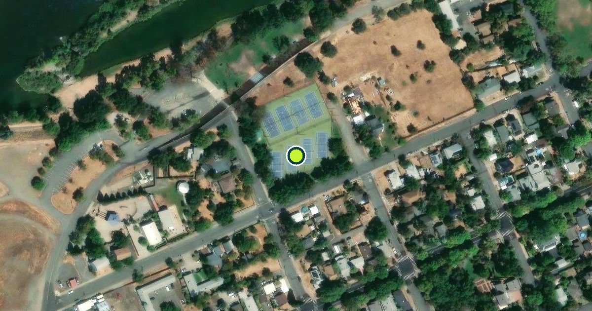 Satellite view of Oroville Pickleball Courts