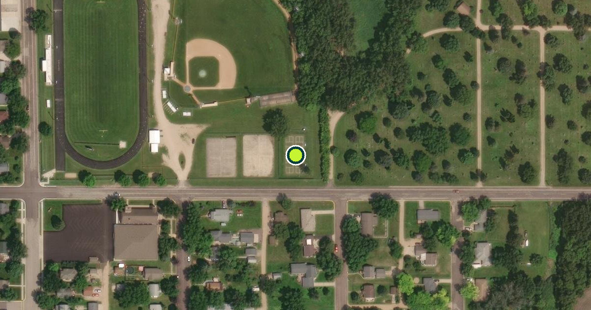 Satellite view of Ortonville Pickleball Courts