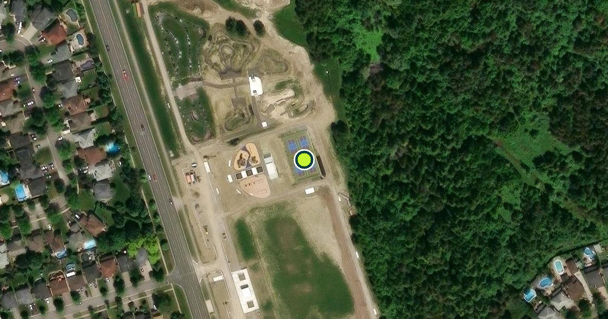 Satellite view of Oshawa Pickleball Courts