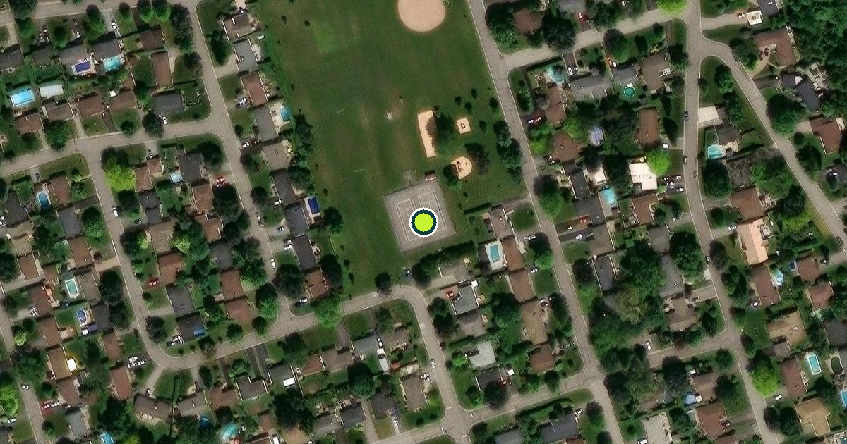 Satellite view of Oshawa Pickleball Courts