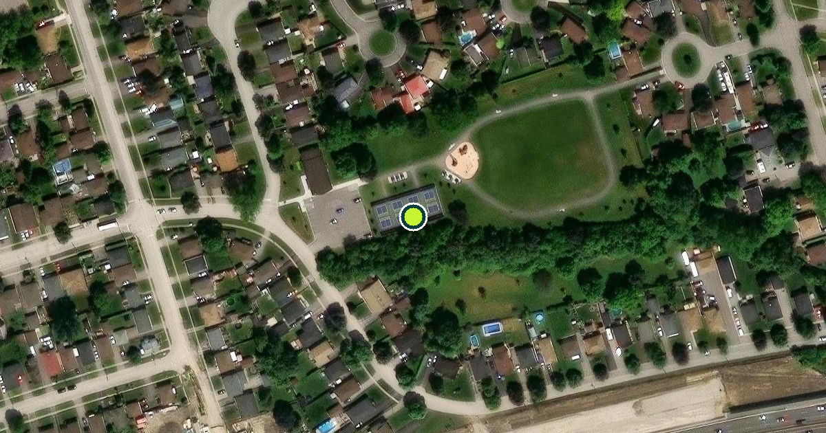 Satellite view of Oshawa Pickleball Courts