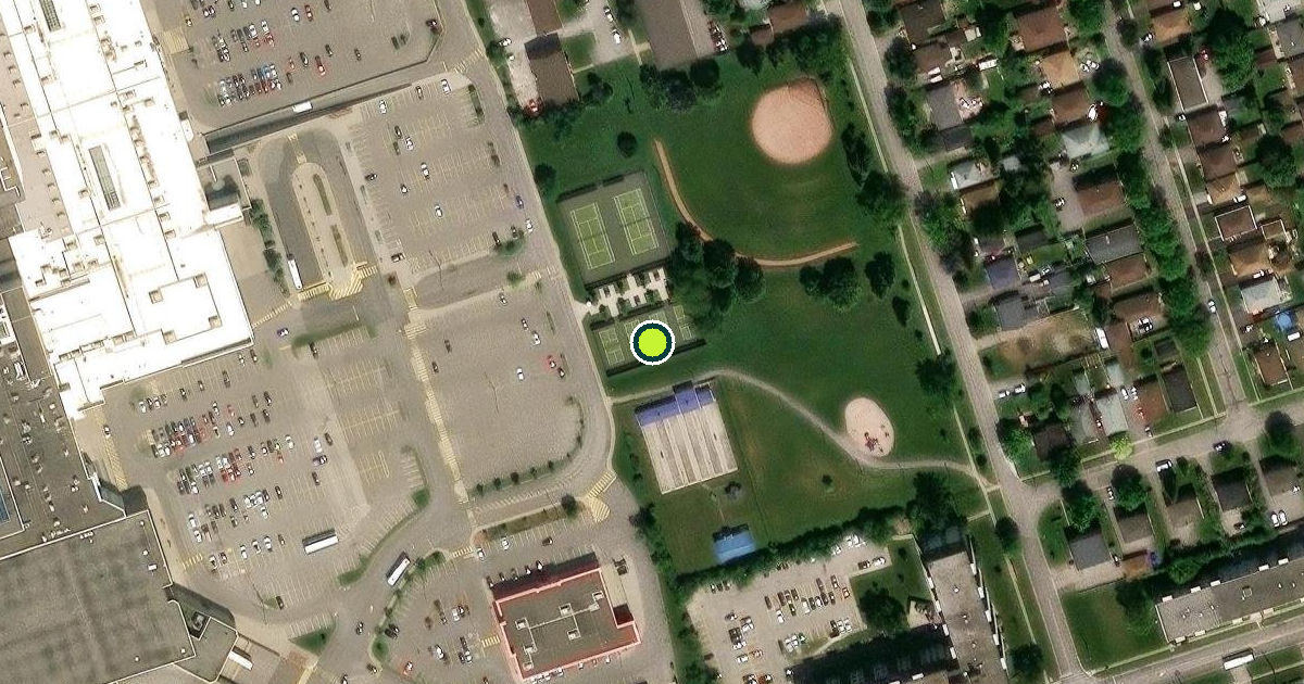 Satellite view of Oshawa Pickleball Courts