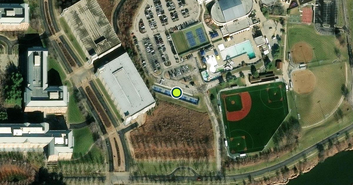 Satellite view of Overland Park Pickleball Courts