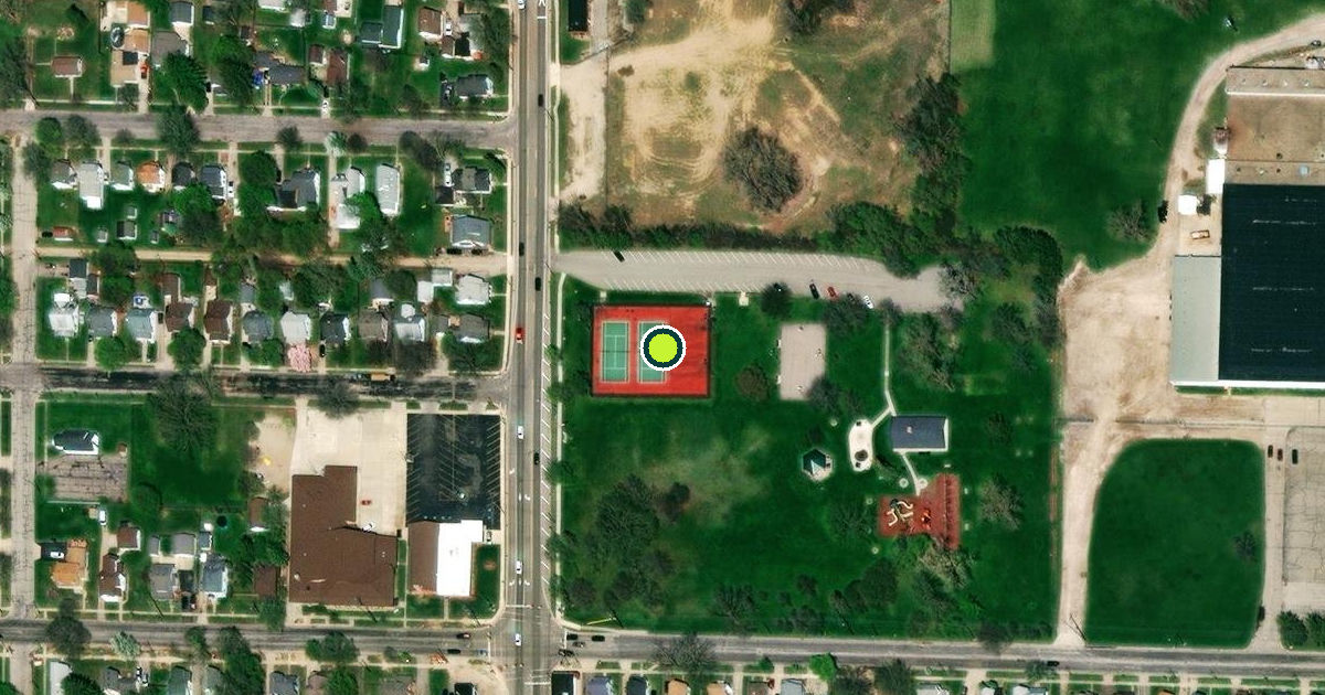 Satellite view of Owosso Pickleball Courts