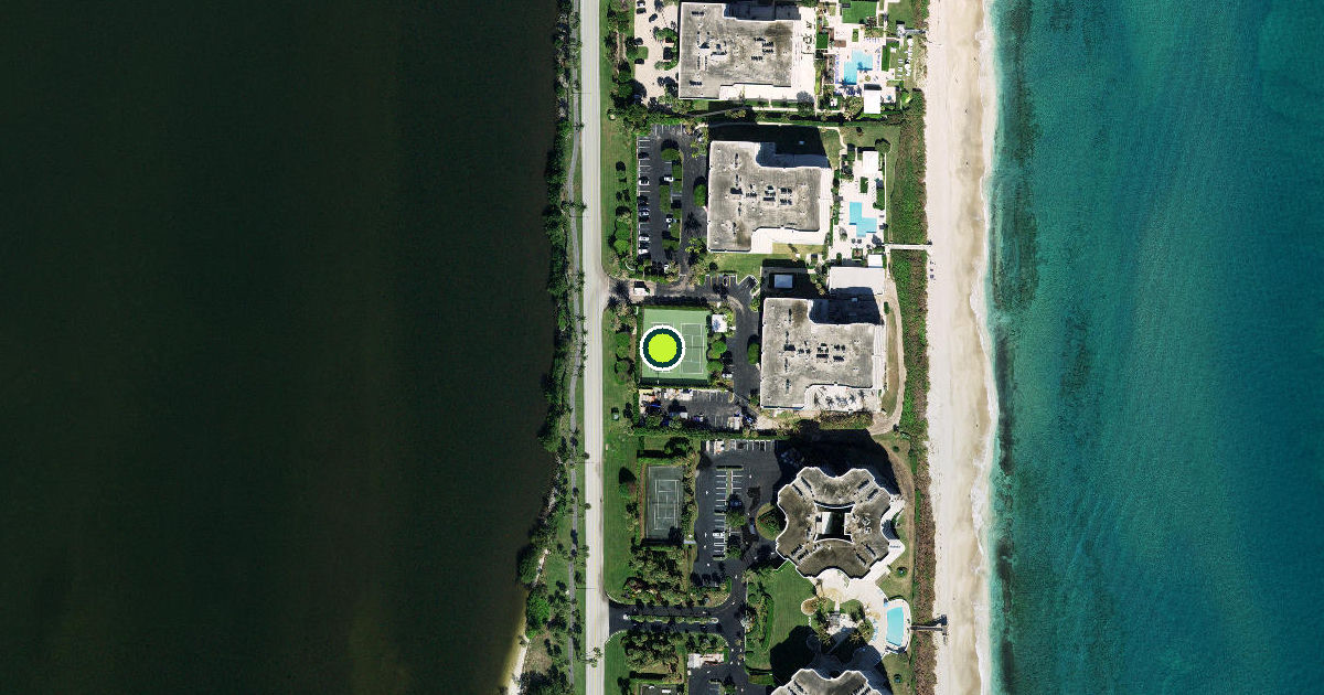 Satellite view of Palm Beach Pickleball Courts