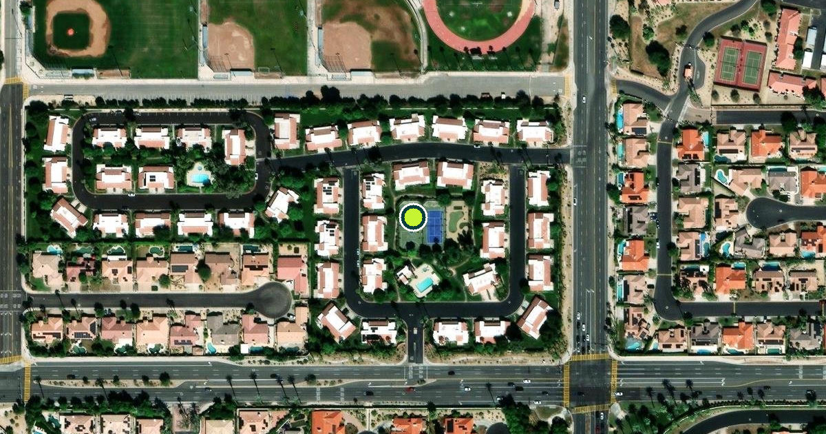 Satellite view of Palm Desert Pickleball Courts