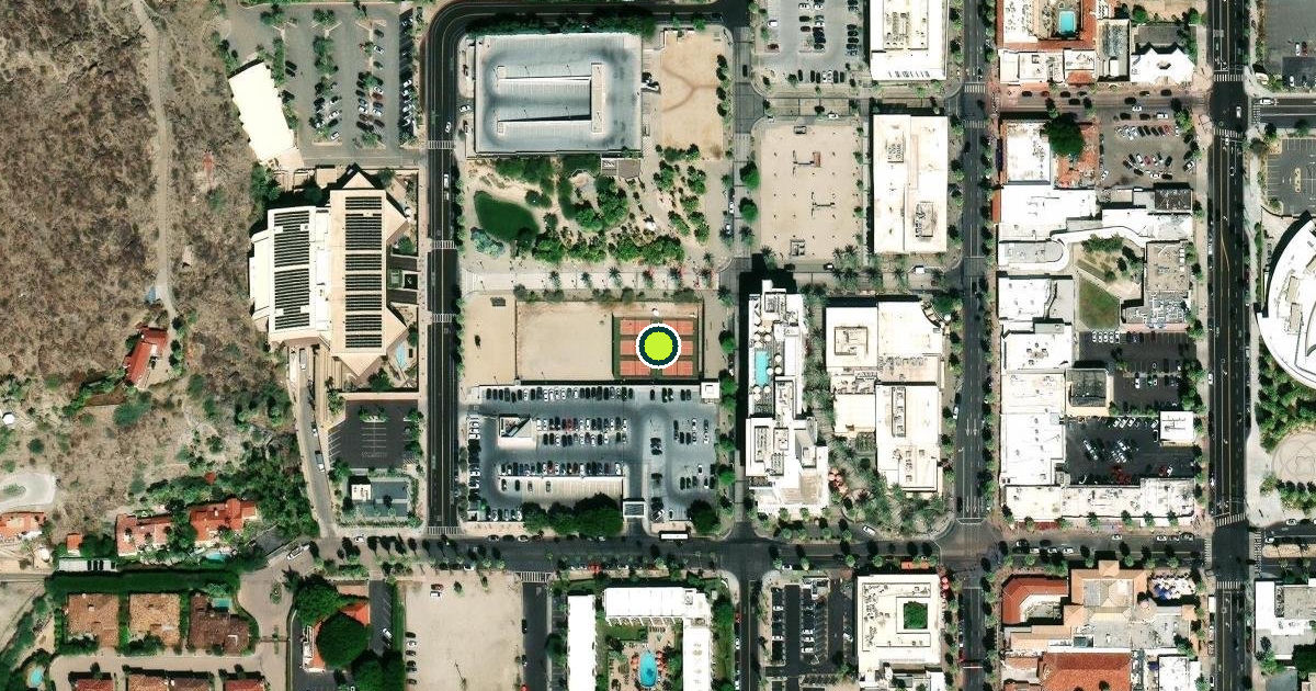 Satellite view of Palm Springs Pickleball Courts